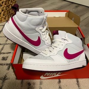 Nike white with pink Jordan style